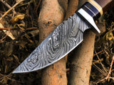 New Custom Handmade Damascus Steel Hunting Skinning Knife