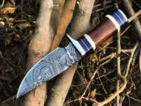 New Custom Handmade Damascus Steel Hunting Skinning Knife