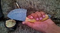 Raindrop Big Hand Damascus Skinning Knife 