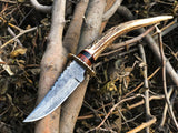 New Custom Handmade Damascus Steel Hunting Skinning Knife