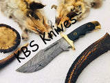 Full Tang Custom Handmade Damascus Steel Blade Hunter Knife