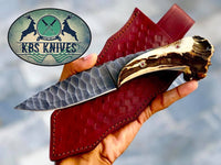 Full Tang Custom Handmade Stone Texture Hand Forged 1095 Steel Vintage Viking Knife
