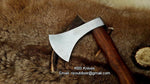 Handmade Custom Viking Axe with 1095 High Carbon Steel Blade, Rosewood Handle, and Leather Sheath - KBS Knives Store