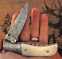 Damascus steel Folding knife
