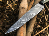 New Full Tang Custom Handmade Damascus Steel Hunting Knife