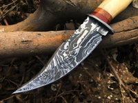 New Custom Handmade Damascus Steel Hunting Skinning Knife