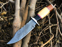 New Custom Handmade Damascus Steel Hunting Knife