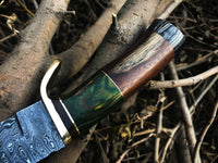 New Custom Handmade Damascus Steel Hunting Knife