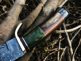 New Custom Handmade Damascus Steel Hunting Knife