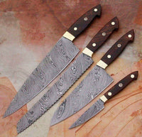 Damascus steel kitchen knives set