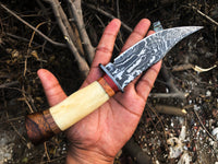 New Custom Handmade Damascus Steel Hunting Skinning Knife