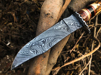 New Custom Handmade Damascus Steel Hunting Skinning Knife