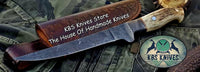 Handmade Damascus Steel Fillet Boning Knife with Antler Horn and Damascus Bolster Handle