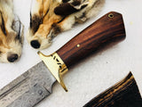 New Custom Handmade Raindrop Pattern Welded Damascus Steel Hunting Knife