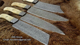 Hand Made Damascus Kitchen Knives Set