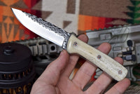 Damascus steel hand forged EDC knife