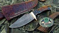 Full Tang Custom Handmade Twist Damascus Steel Hunting Knife