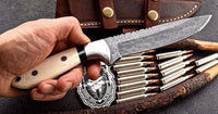 Damascus steel Hunting skinner knife