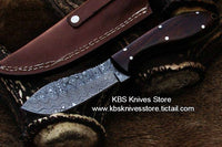 Full Tang Custom Handmade Damascus Steel Hunting Skinning Knife