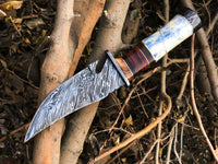 New Custom Handmade Damascus Steel Hunter Knife