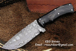 Handmade Damascus Skinning Knife with Buffalo Horn handle