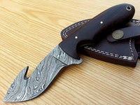 Damascus guthook Skinning Knife