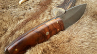 Damascus Steel Skinning Knife With Rose Wood Handle