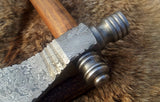 Damascus Steel Handmade Custom Viking Smoke Pine Tomahawk Axe with Rosewood Handle and Leather Sheath - By KBS Knives Store