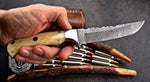 Damascus steel Narrow blade Hunting knife