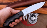 Handmade D2 Flat Grind Bushcraft Skinner Hunter Knife