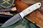 Hand Made Rain Drop Damascus Skinning Knife