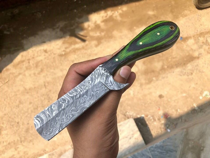 Luxury Traditional Straight Razor with Full Tang Damascus Steel Blade ...