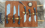 Wild Game Processors – Handmade 6-Piece Damascus Steel Knife Set with Buffalo Horn Handles


