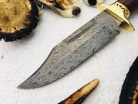 New Custom Handmade Raindrop Pattern Welded Damascus Steel Hunting Knife