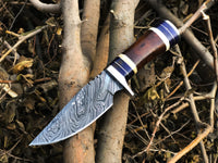 New Custom Handmade Damascus Steel Hunting Skinning Knife