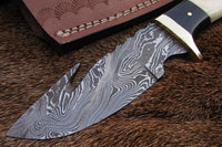 HANDMADE DAMASCUS STEEL GUTHOOK KNIFE