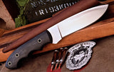 Handmade D2 Flat Grind Bushcraft Skinner Hunter Knife