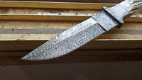 Full Tang Custom Handmade Damascus Steel Double Edge Knife