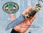 Full Tang Custom Handmade Twist Damascus Steel Hunting Knife