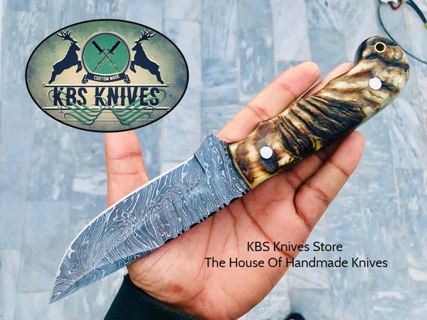 Full Tang Custom Handmade Twist Damascus Steel Hunting Knife