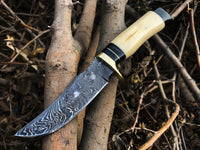 New Custom Handmade Damascus Steel Hunting Knife