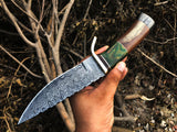 New Custom Handmade Damascus Steel Hunting Knife