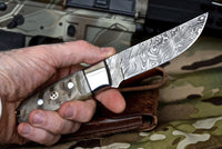 Damascus steel skinning knife