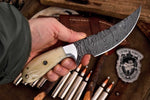 Full Tang Custom Handmade Twist Damascus Skinning Knife