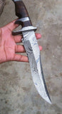 Hand Made Damascus Finger Guard Bowie