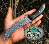 Full Tang Custom Handmade Damascus Steel Hunting Skinning Knife