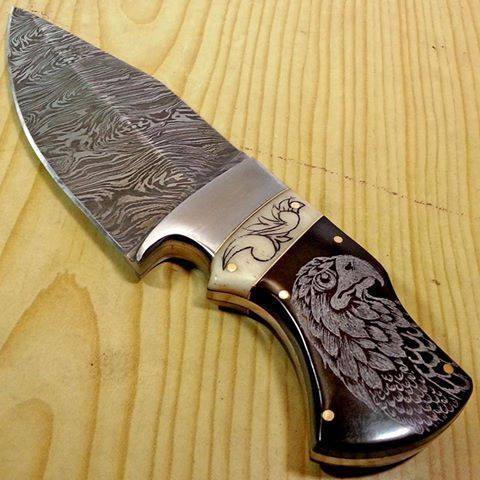 Damascus Steel EDC Skinning Knife