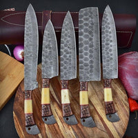 Custom Handmade Damascus Kitchen Set