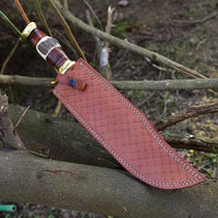 Premium Outdoor Bowie Knife with D2 Steel Blade and Antler Horn Handle