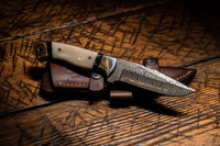 RAINDROP DAMASCUS HUNTING KNIFE